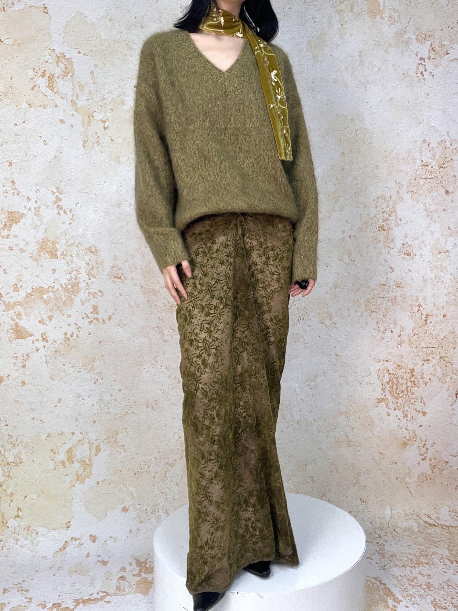 ANTIMOON Cloud Soft Brushed Fleck Oversized Women's All Wool Pullover Sweaters