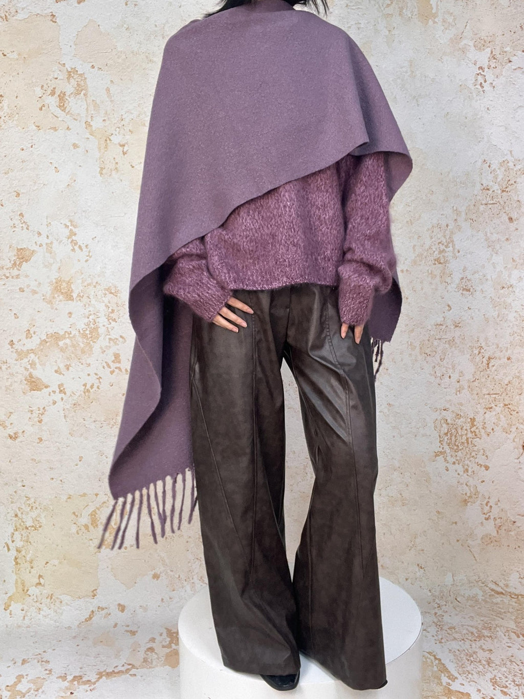 ANTIMOON Cloud Soft Brushed Fleck Oversized Women's All Wool Pullover Sweaters