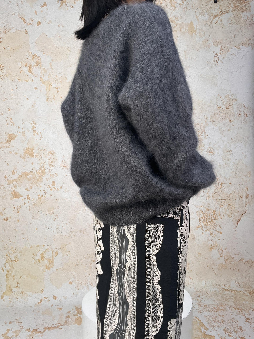 ANTIMOON Cloud Soft Brushed Fleck Oversized Women's All Wool Pullover Sweaters