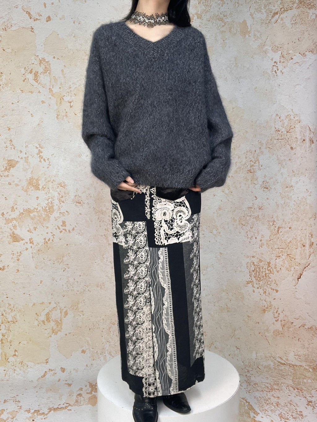 ANTIMOON Cloud Soft Brushed Fleck Oversized Women's All Wool Pullover Sweaters