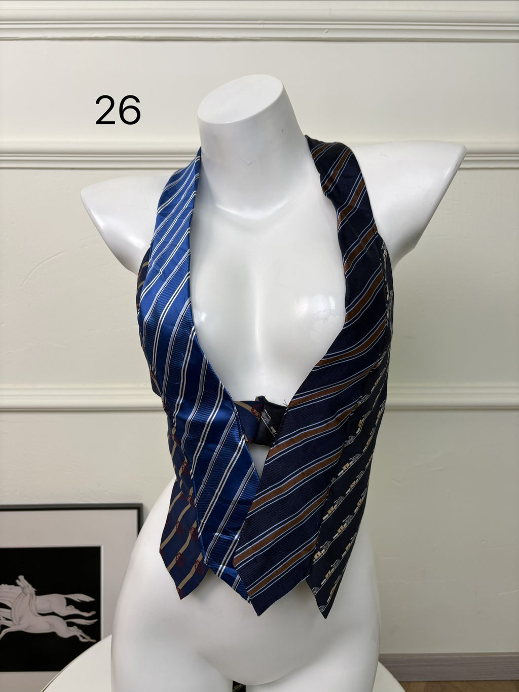 ANTIMOON_Colorblock_Patchwork_Plaid_Tie_Back_V-neck_Women's_Polyester_Halter_Tops_1031322523313_MISSTT