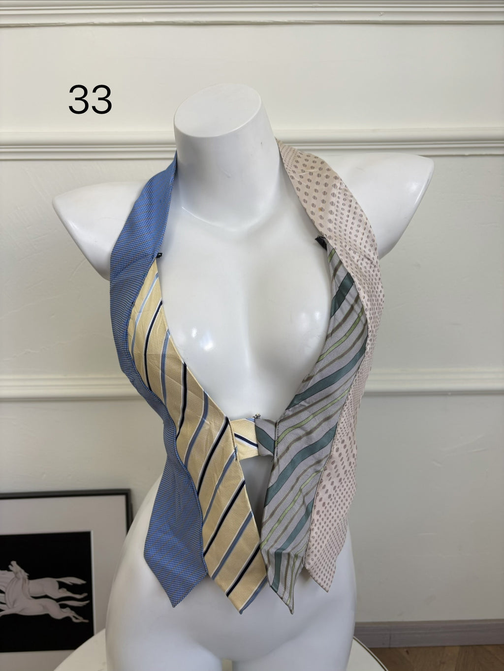 ANTIMOON_Colorblock_Patchwork_Plaid_Tie_Back_V-neck_Women's_Polyester_Halter_Tops_1031322523313_MISSTT