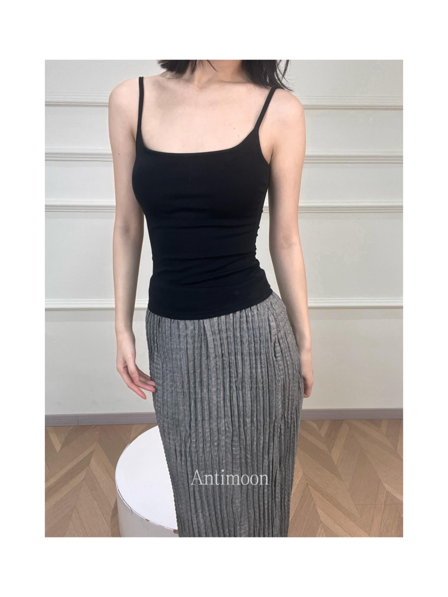 ANTIMOON Cropped Strappy Fitted Athletic Women's Cotton Padded Camisoles