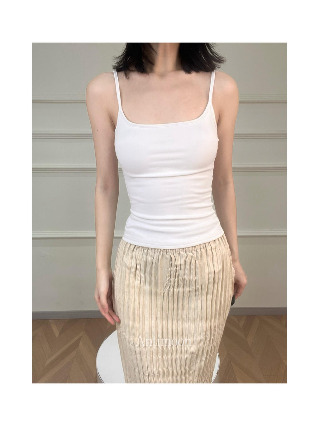 ANTIMOON Cropped Strappy Fitted Athletic Women's Cotton Padded Camisoles