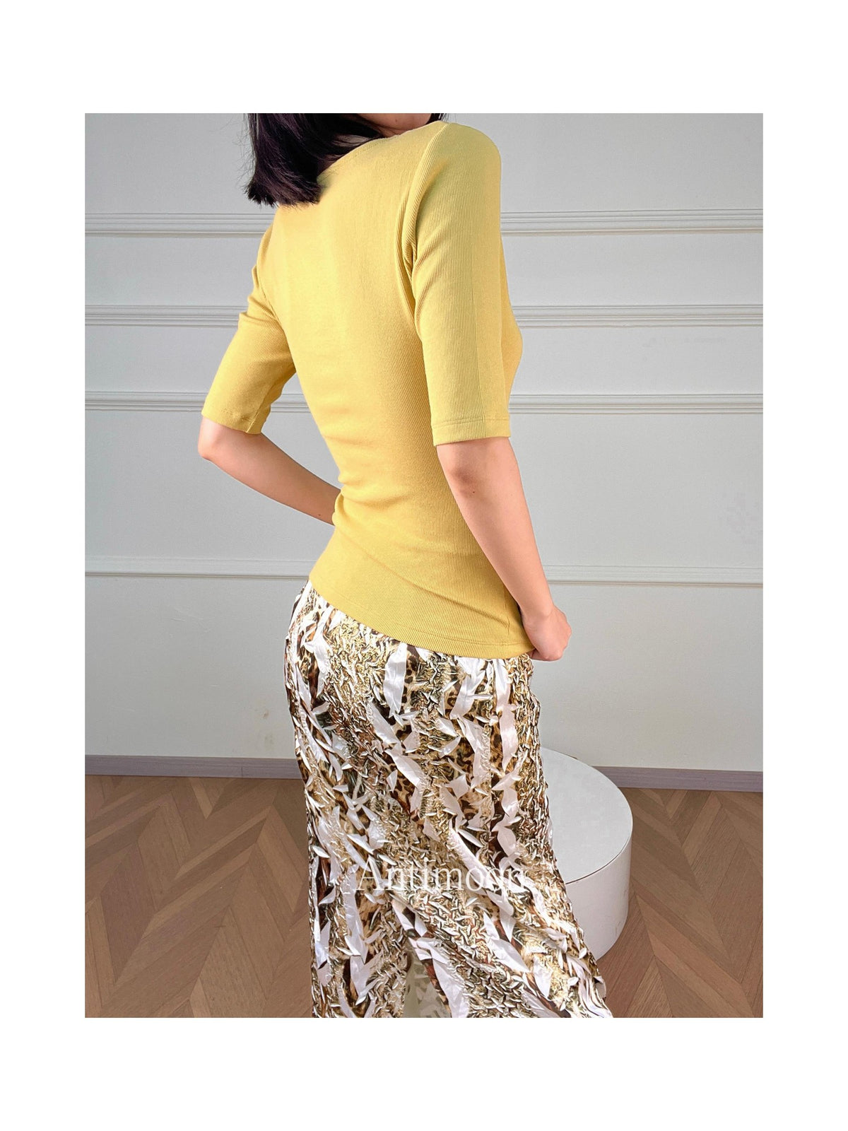 ANTIMOON Cutout Beaded Knit V-neck Slim Fit Zip Cardigan Women's Cotton Short Sleeve T-shirts