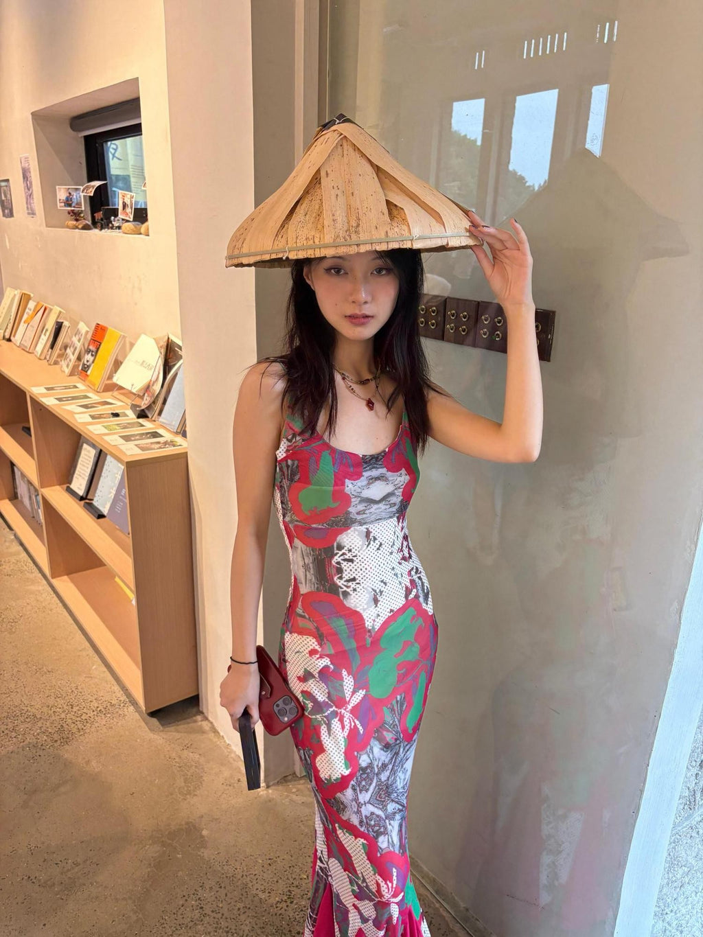 ANTIMOON Cyber Contrast Print Sling Slim Mermaid Women's Mesh Bodycon Maxi Dresses