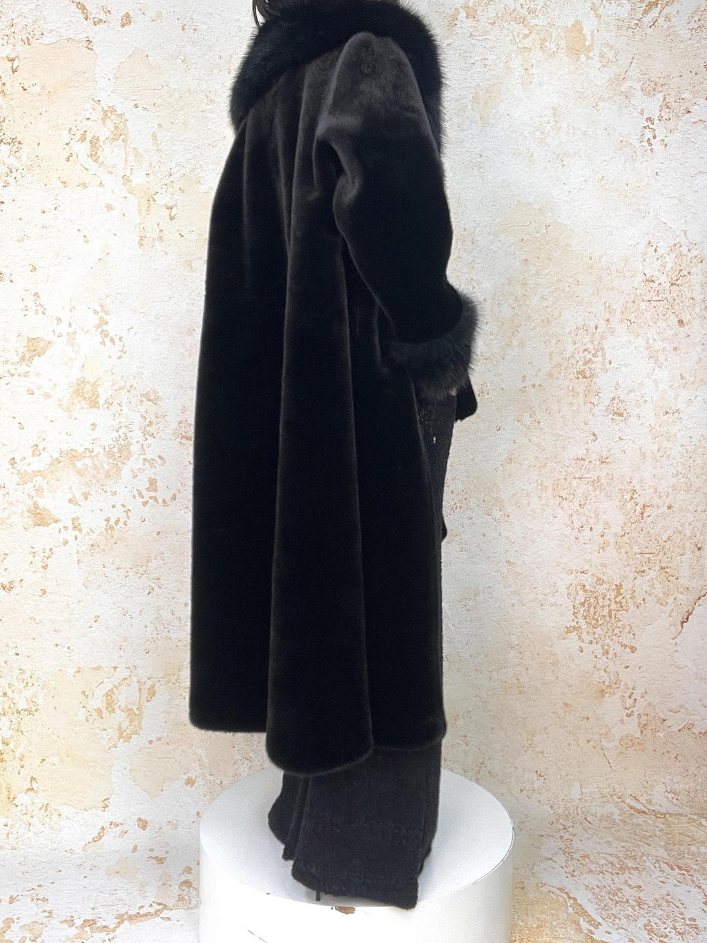 ANTIMOON Dark Style Loose Thick Warm Long Sleeve Mid Length Women's Gold Mink Faux Fur Coats