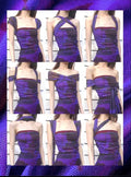 ANTIMOON_Deep_Purple_Ink_Wash_Strapless_Fishtail_Slim_Women's_Mesh_Matching_Skirt_Sets_828499912942_MISSTT
