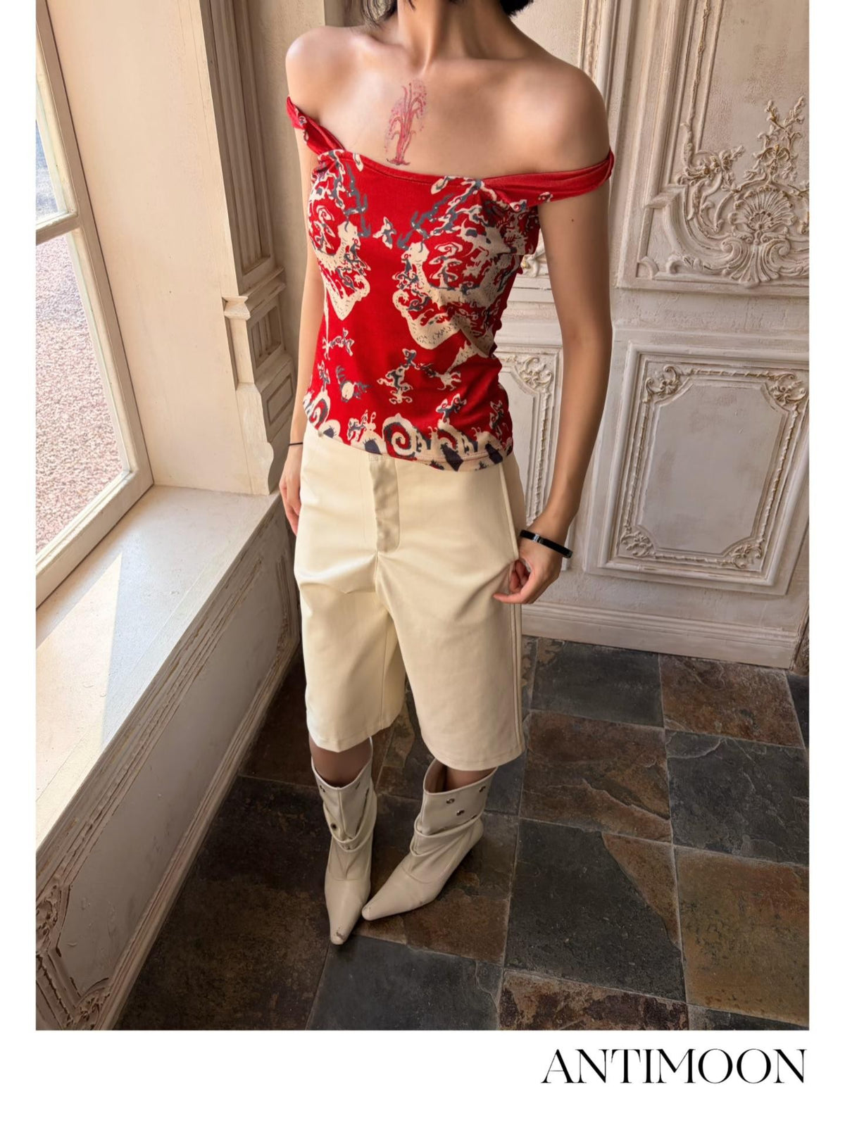 ANTIMOON Dragon Print Slim Fit Commute Women's Tube Tops
