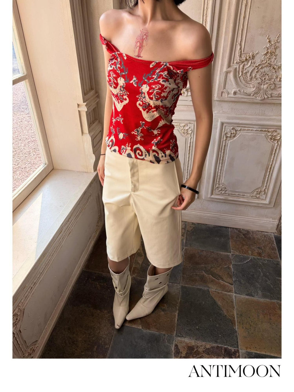 ANTIMOON Dragon Print Slim Fit Commute Women's Tube Tops