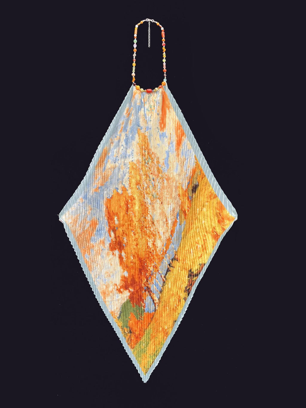 ANTIMOON Five Color Stone Chinese Art Print Scarf Halter Women's Polyester Halter Tops