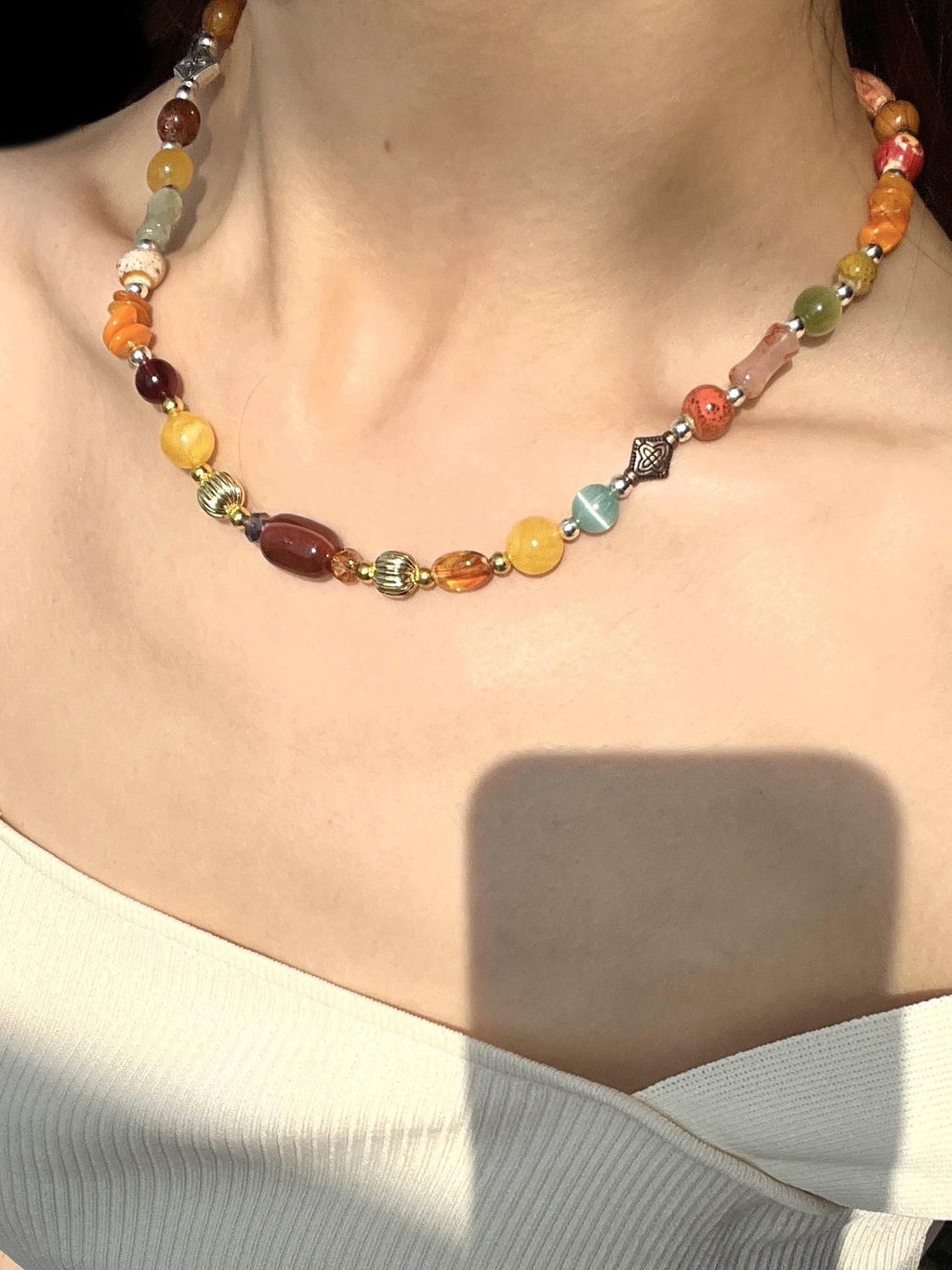ANTIMOON Five Color Stone Chinese Art Print Scarf Halter Women's Polyester Halter Tops