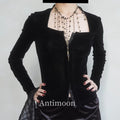 ANTIMOON_Flocked_Square_Neck_Button_Corset_Slim_Fit_Women's_Polyester_Long_Sleeve_T-shirts_1036454251599_MISSTT