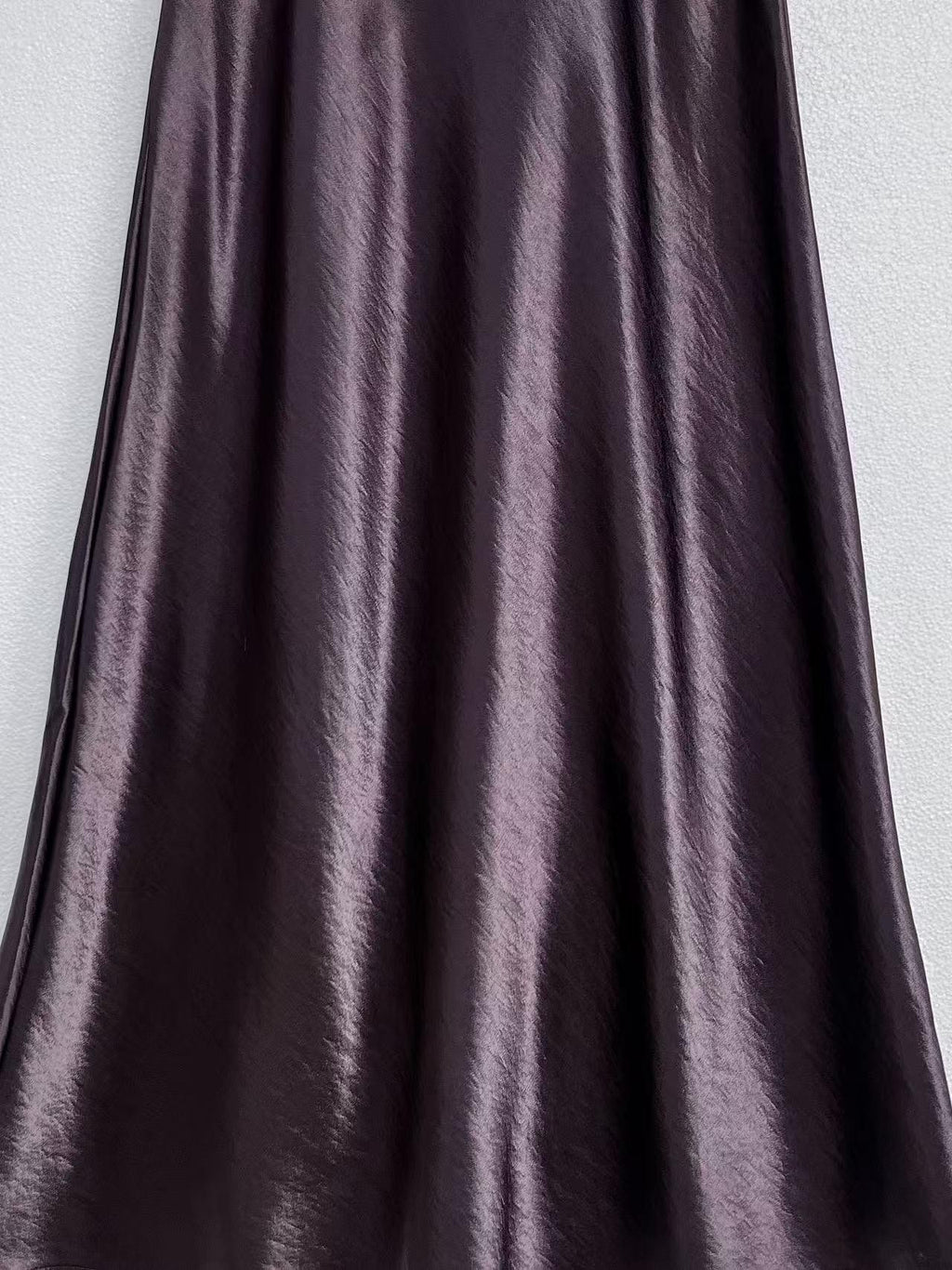 ANTIMOON Glossy Structured Mermaid A Line High Waist Women's Polyester Maxi Skirts
