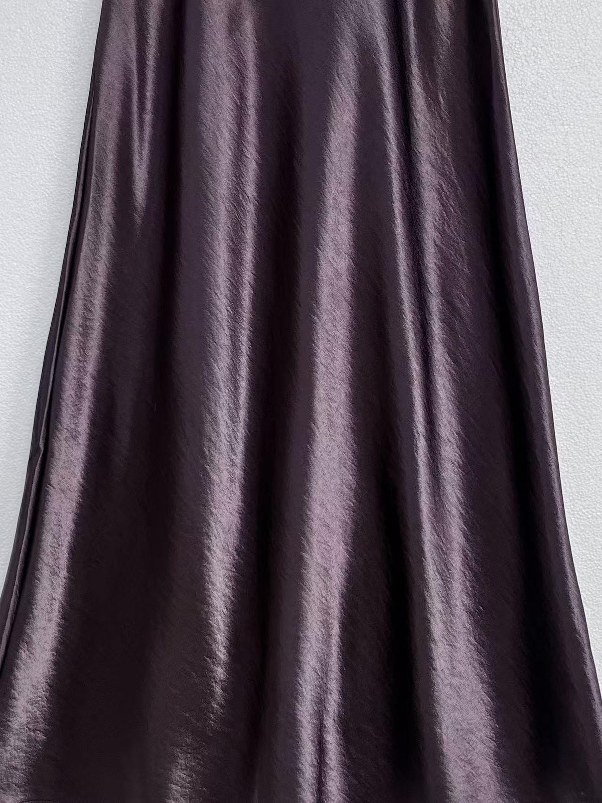 ANTIMOON Glossy Structured Mermaid A Line High Waist Women's Polyester Maxi Skirts
