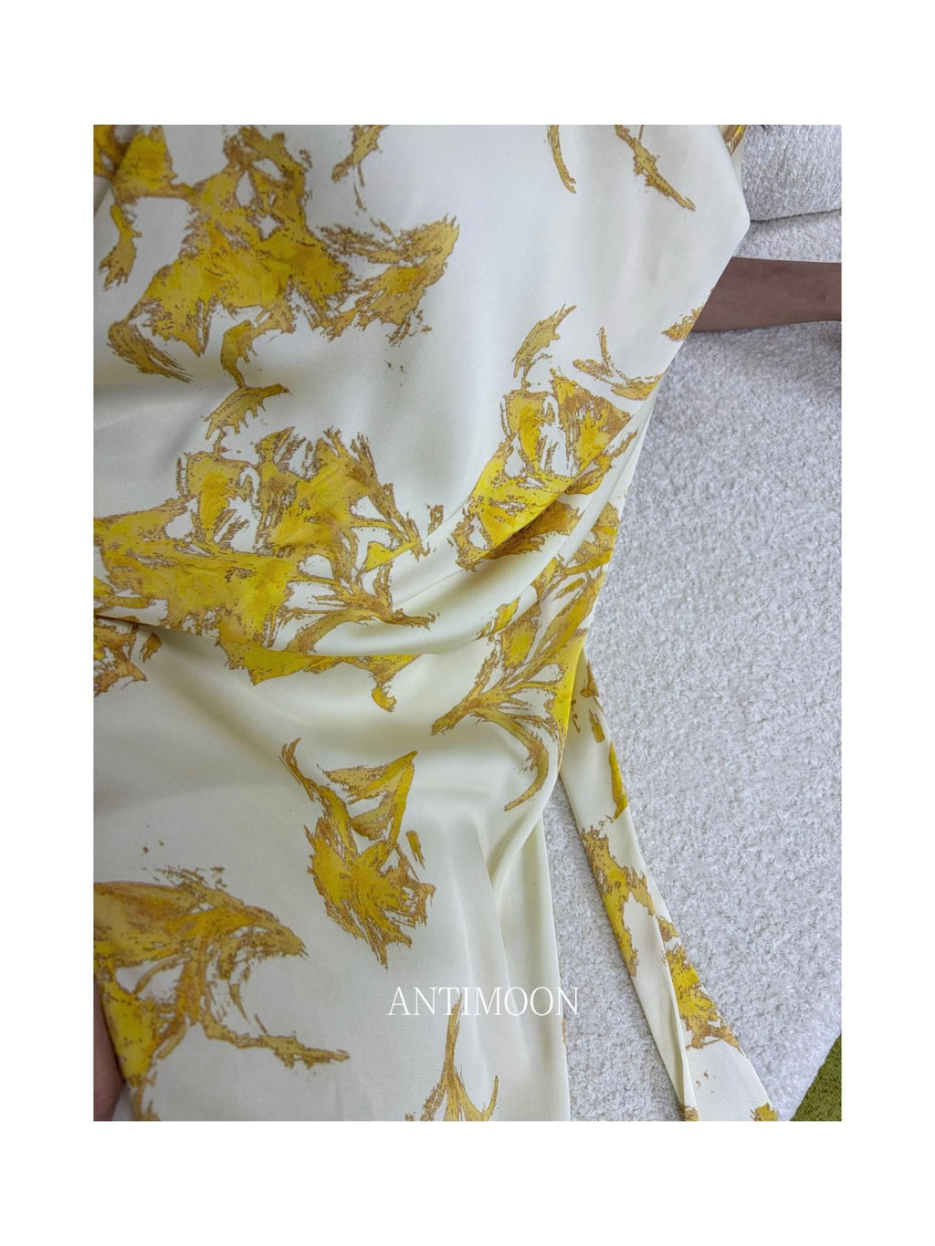 ANTIMOON Gold Foil Floral Print Halter Draped Neck Women's Polyester Boho Maxi Dresses