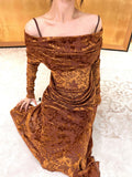 ANTIMOON_Gold_Sand_Totem_Flocked_Mesh_Asymmetric_Women's_Polyester_Casual_Maxi_Dresses_1021477937622_MISSTT