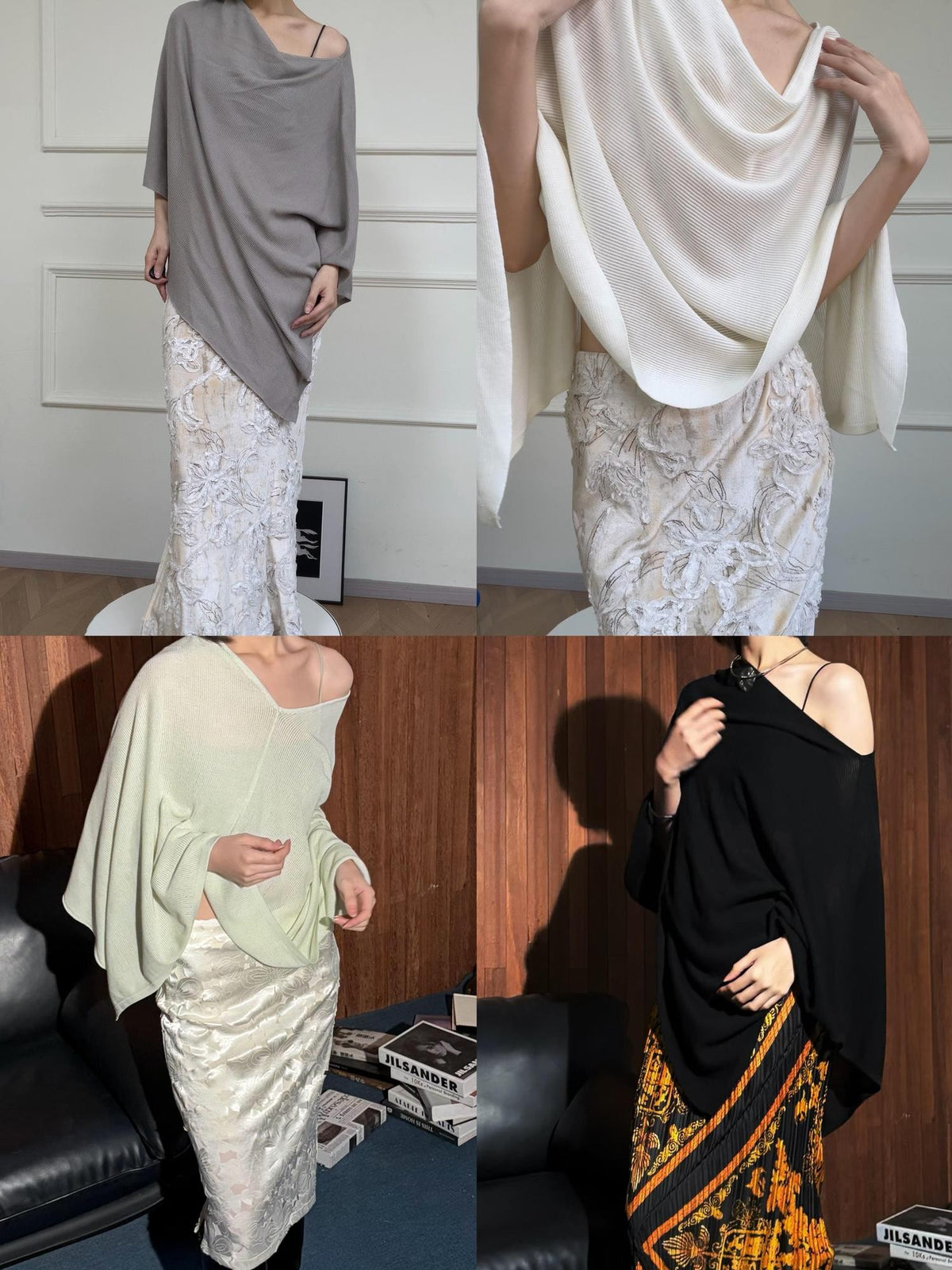 ANTIMOON Irregular Knit Lightweight Lyocell Women's Scarves & Shawls