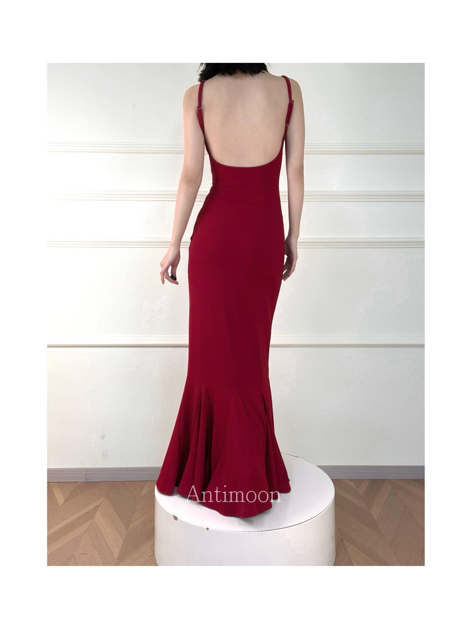 ANTIMOON Lace Floral Mermaid Slim Fit Women's Polyester Bodycon Maxi Dresses