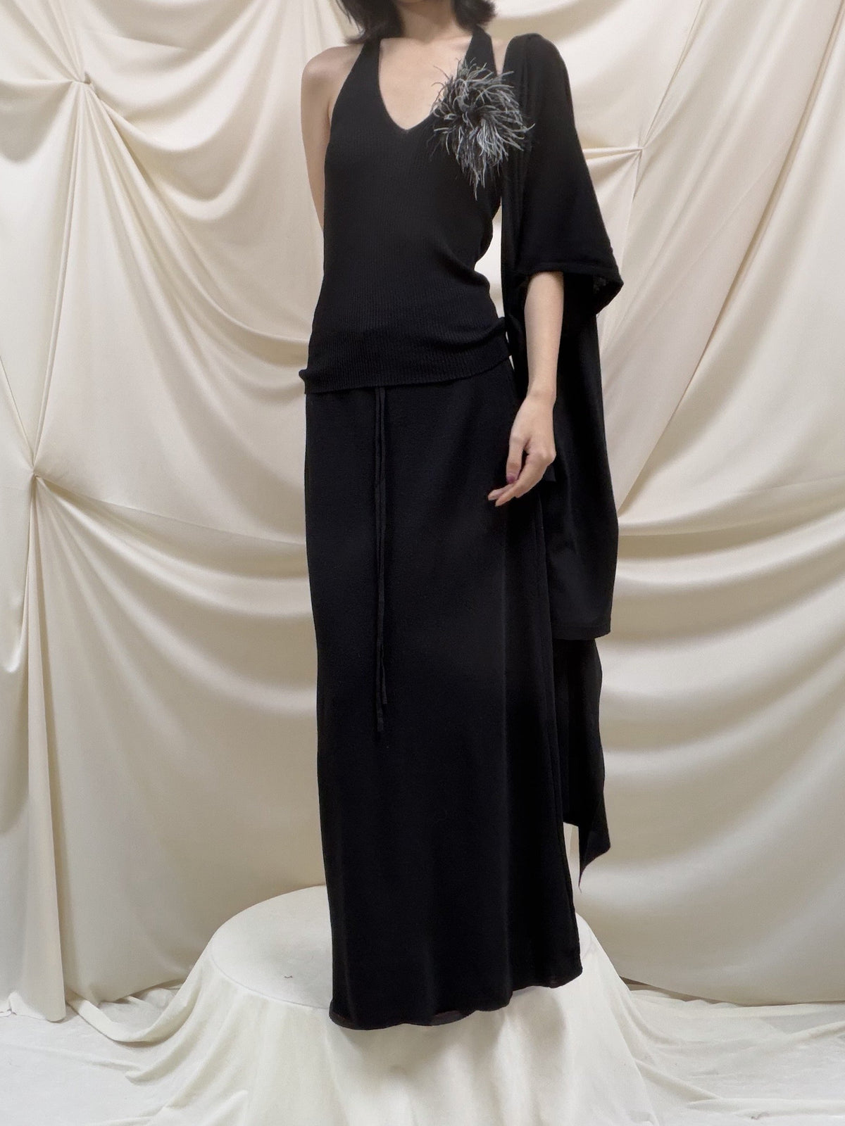 ANTIMOON_Lazy_Slouchy_Ostrich_Feather_Knit_Loose_Soft_Women's_Matching_Skirt_Sets_1074124862597_MISSTT