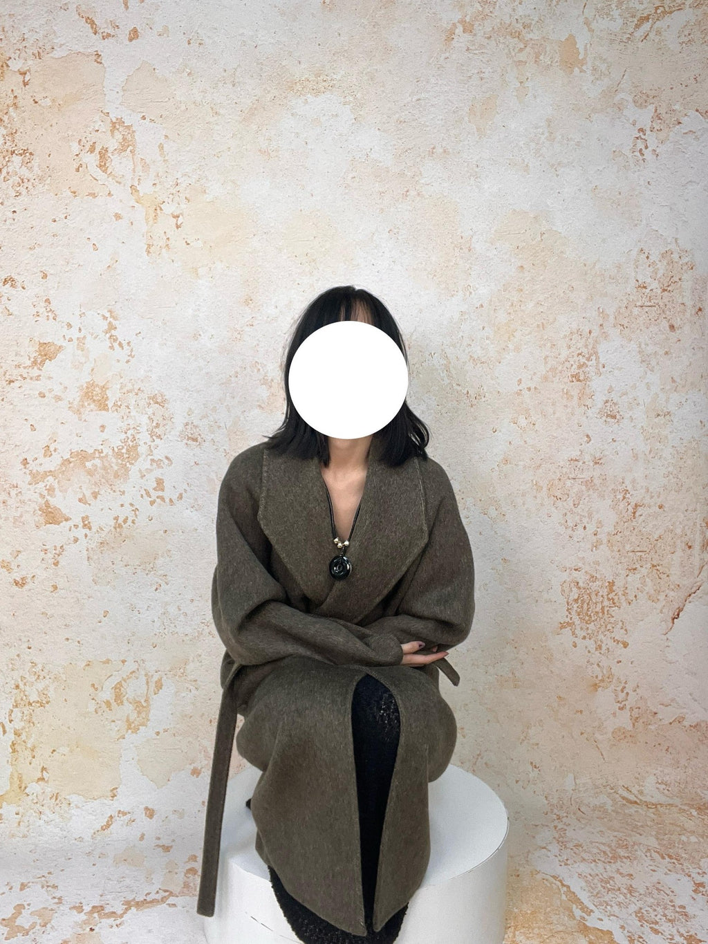 ANTIMOON Literati Raglan Sleeve Handmade Suit Collar Women's Double Face Wool Long Coats