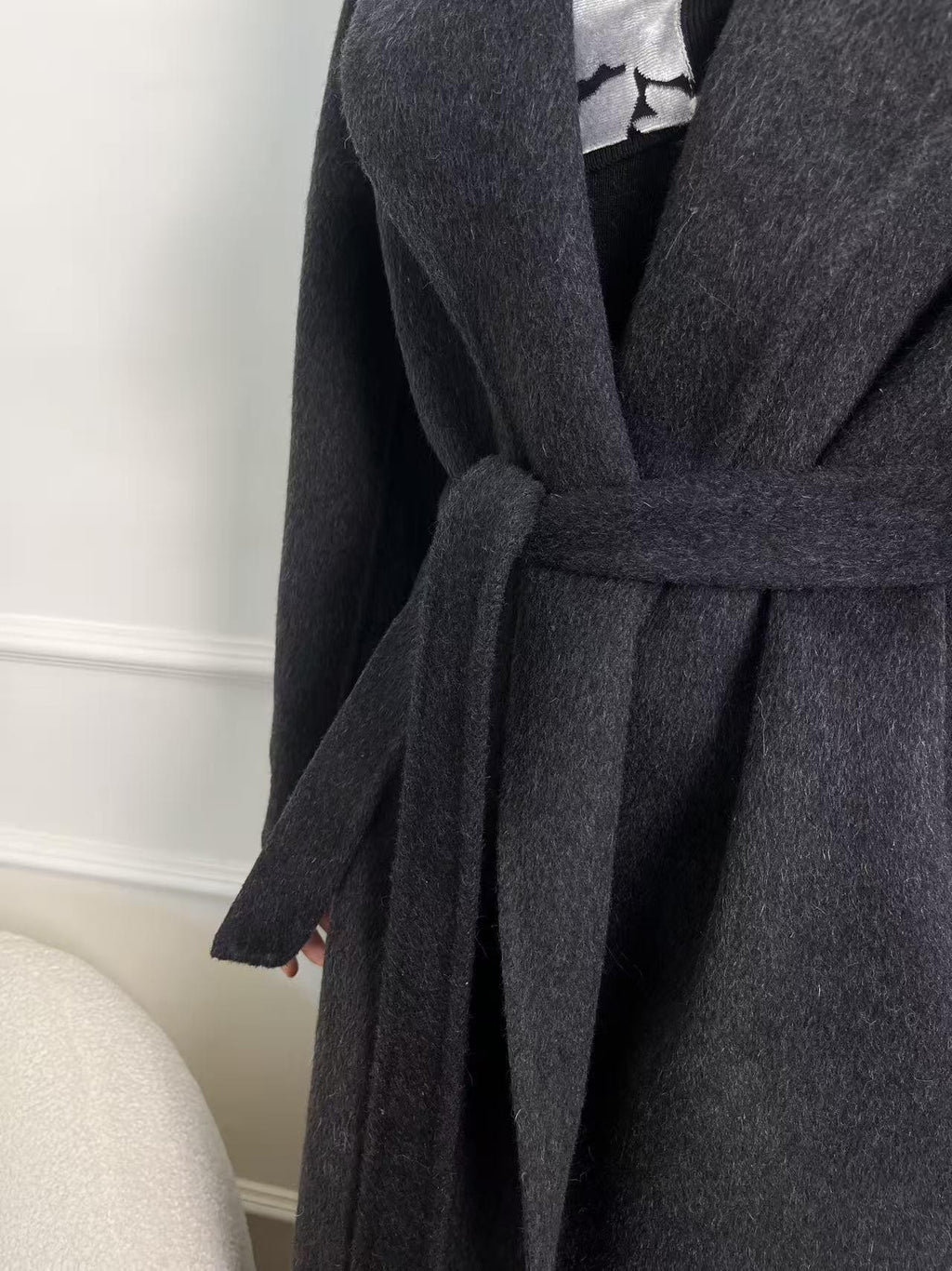 ANTIMOON Literati Raglan Sleeve Handmade Suit Collar Women's Double Face Wool Long Coats