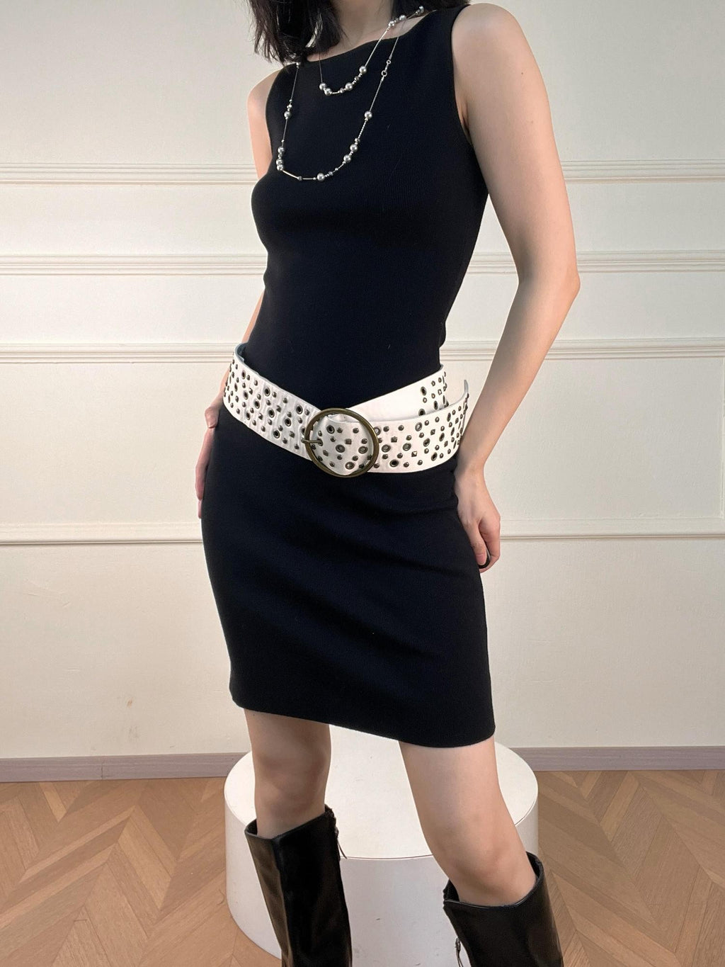ANTIMOON Minimal Knit Wrinkle Free Slim Fit Women's Viscose Blend Casual Midi Dresses