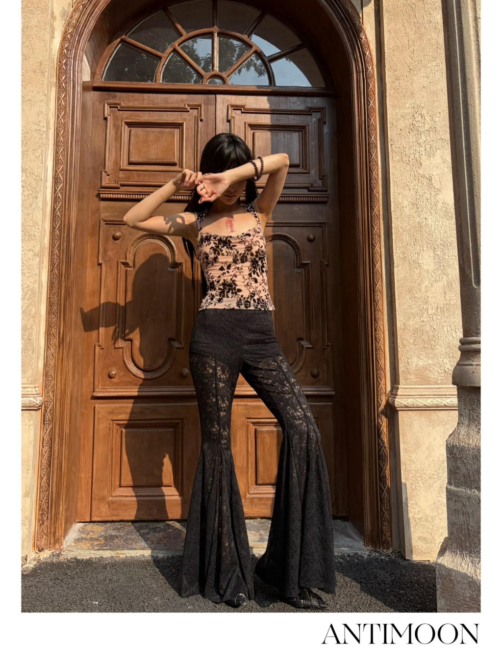 ANTIMOON New Chinese Style Ink Splatter Mesh Square Neck Women's Polyester Tank Tops