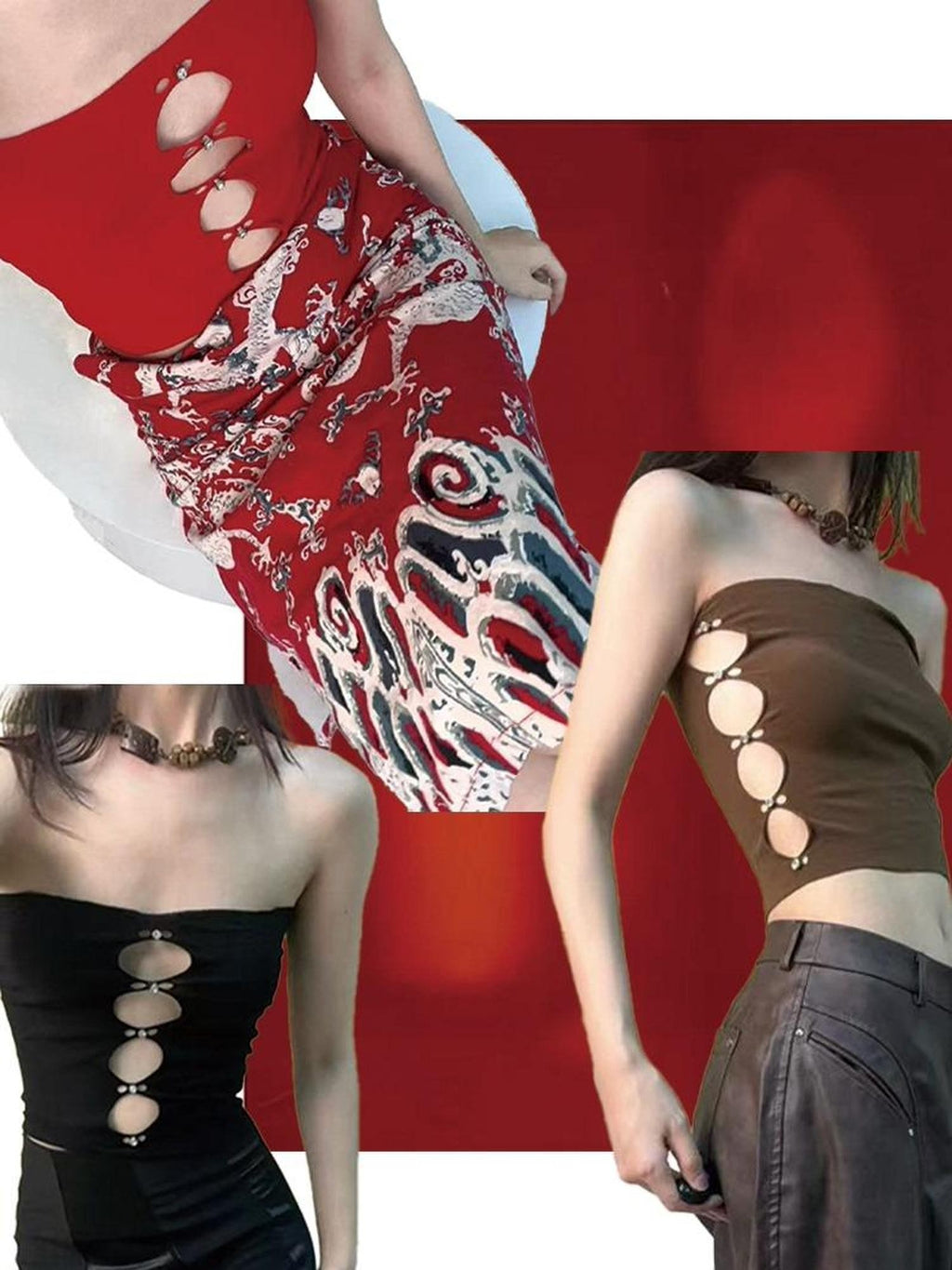 ANTIMOON Open Back Slim Fit Spandex Women's Tube Tops