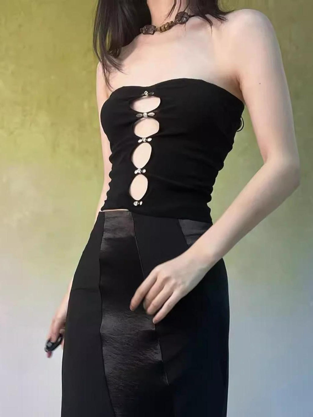 ANTIMOON Open Back Slim Fit Spandex Women's Tube Tops