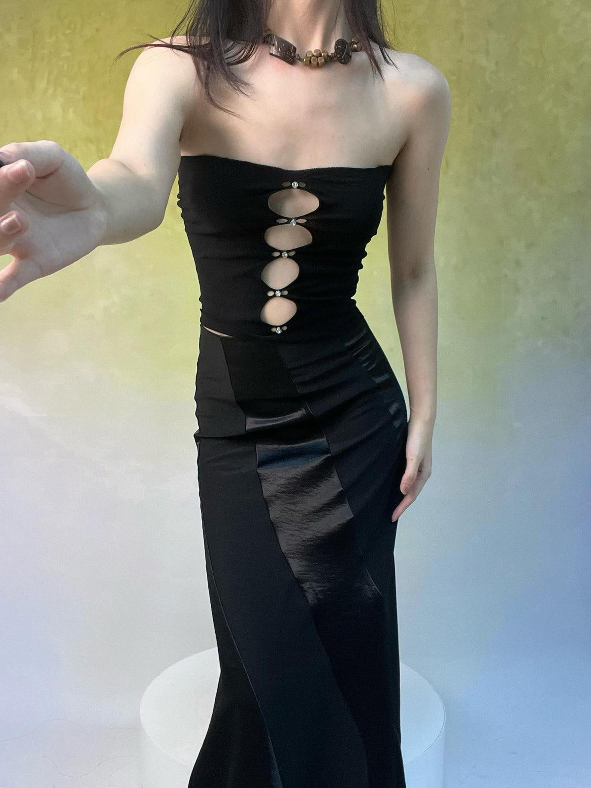 ANTIMOON Open Back Slim Fit Spandex Women's Tube Tops