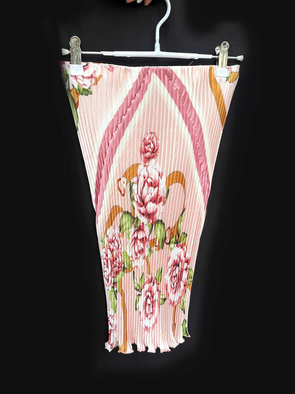 ANTIMOON Pastel Floral Pleated V-neck Convertible Women's Polyester Matching Skirt Sets