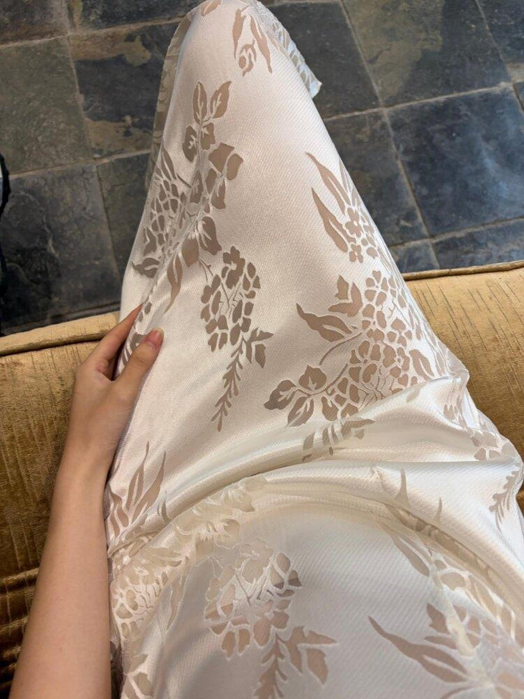 ANTIMOON Pearl Cutwork Jacquard Slim Sleeveless Women's Viscose Cheongsam Dresses