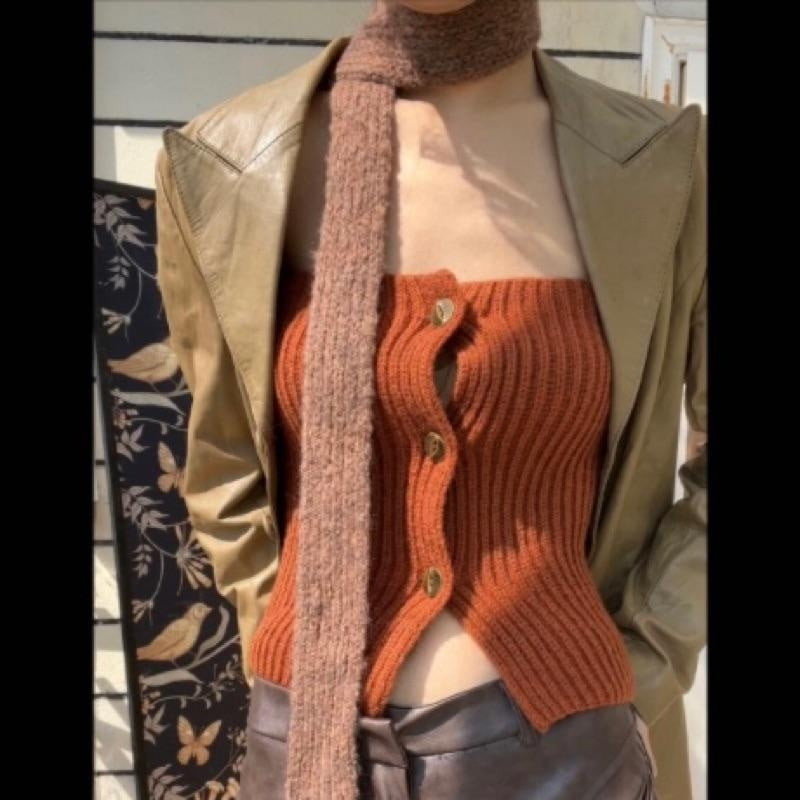 ANTIMOON_Playful_Knit_Halter_With_Scarf_Two_Piece_Women's_Polyester_Tube_Tops_775552961357_MISSTT