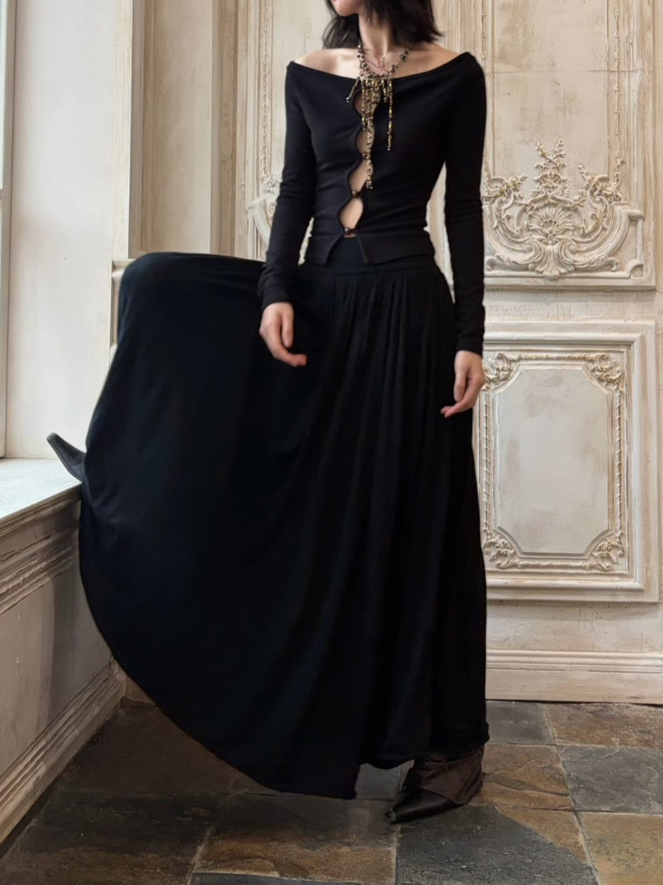 ANTIMOON_Pleated_Knit_High_Waist_A_Line_Women's_Knit_Maxi_Skirts_1077384453316_MISSTT