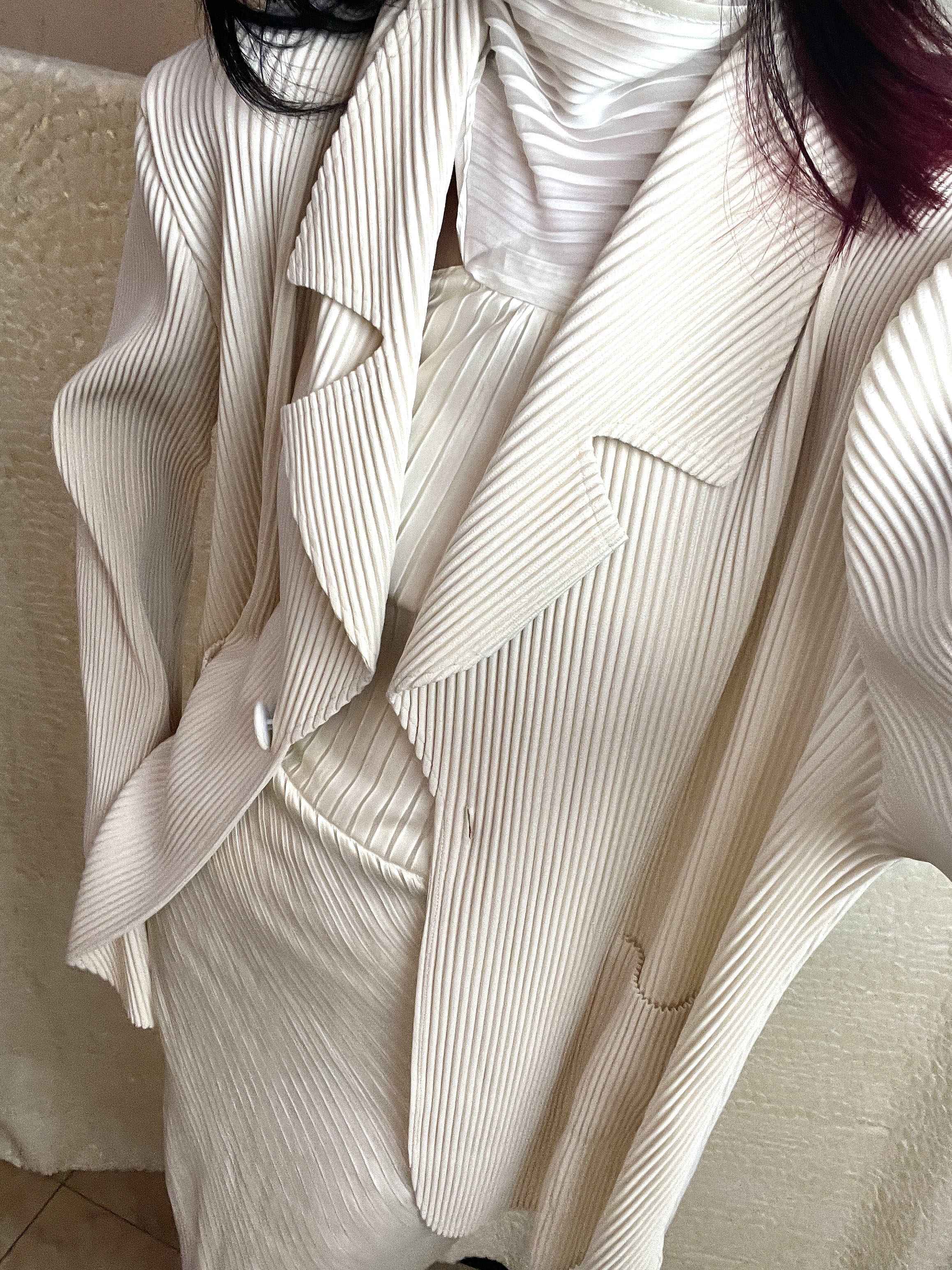 ANTIMOON_Pleated_Texture_Wrinkle_Free_Casual_Women's_Beige_Black_Orange_Blazers_839718180483_MISSTT