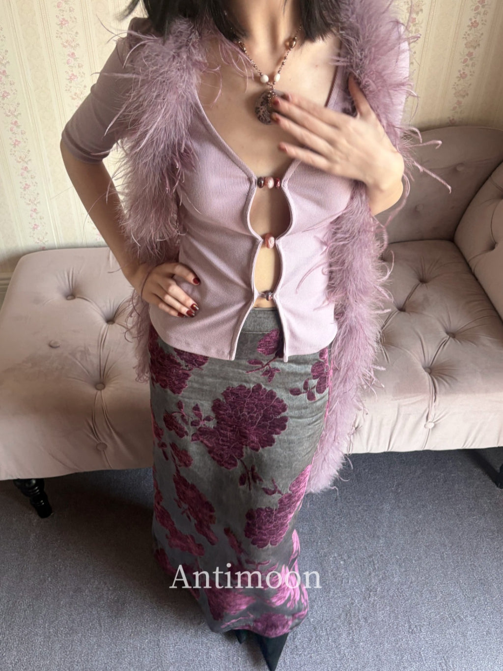 ANTIMOON_Purple_Jacquard_New_Chinese_V-neck_Women's_Viscose_Blend_Slip_Maxi_Dresses_1037056950208_MISSTT