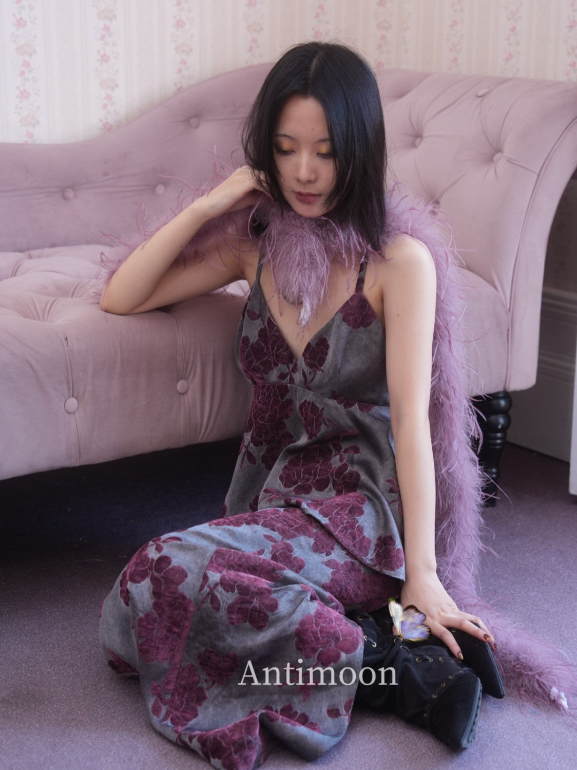 ANTIMOON_Purple_Jacquard_New_Chinese_V-neck_Women's_Viscose_Blend_Slip_Maxi_Dresses_1037056950208_MISSTT