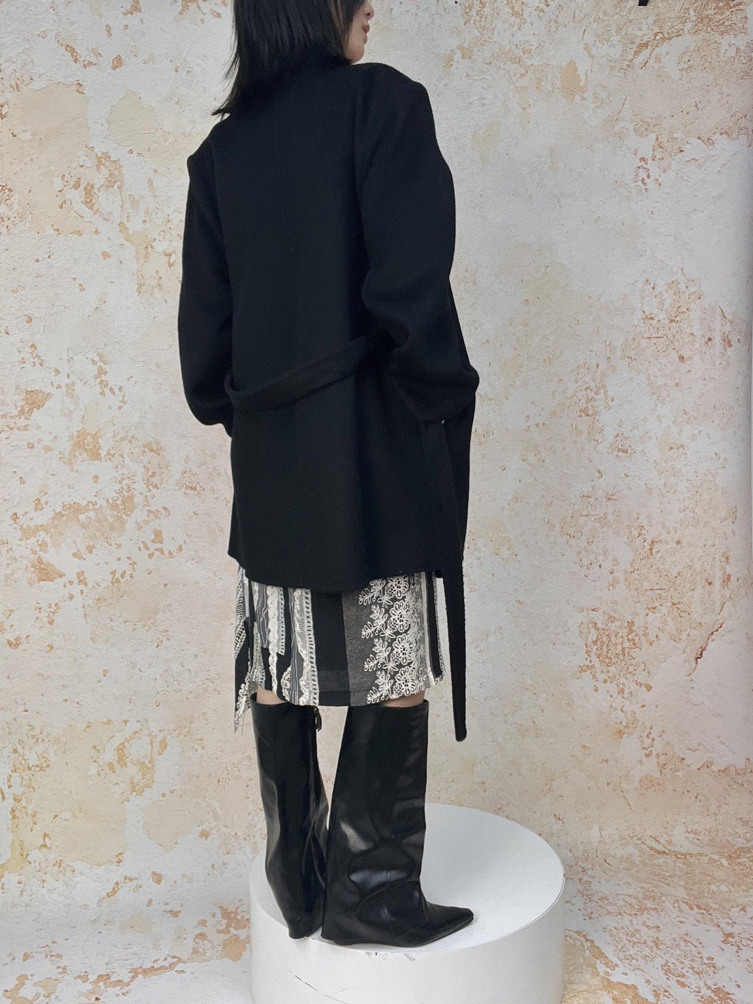 ANTIMOON Retro Urban Handmade Double Face Padded Shoulders Women's Wool Coats