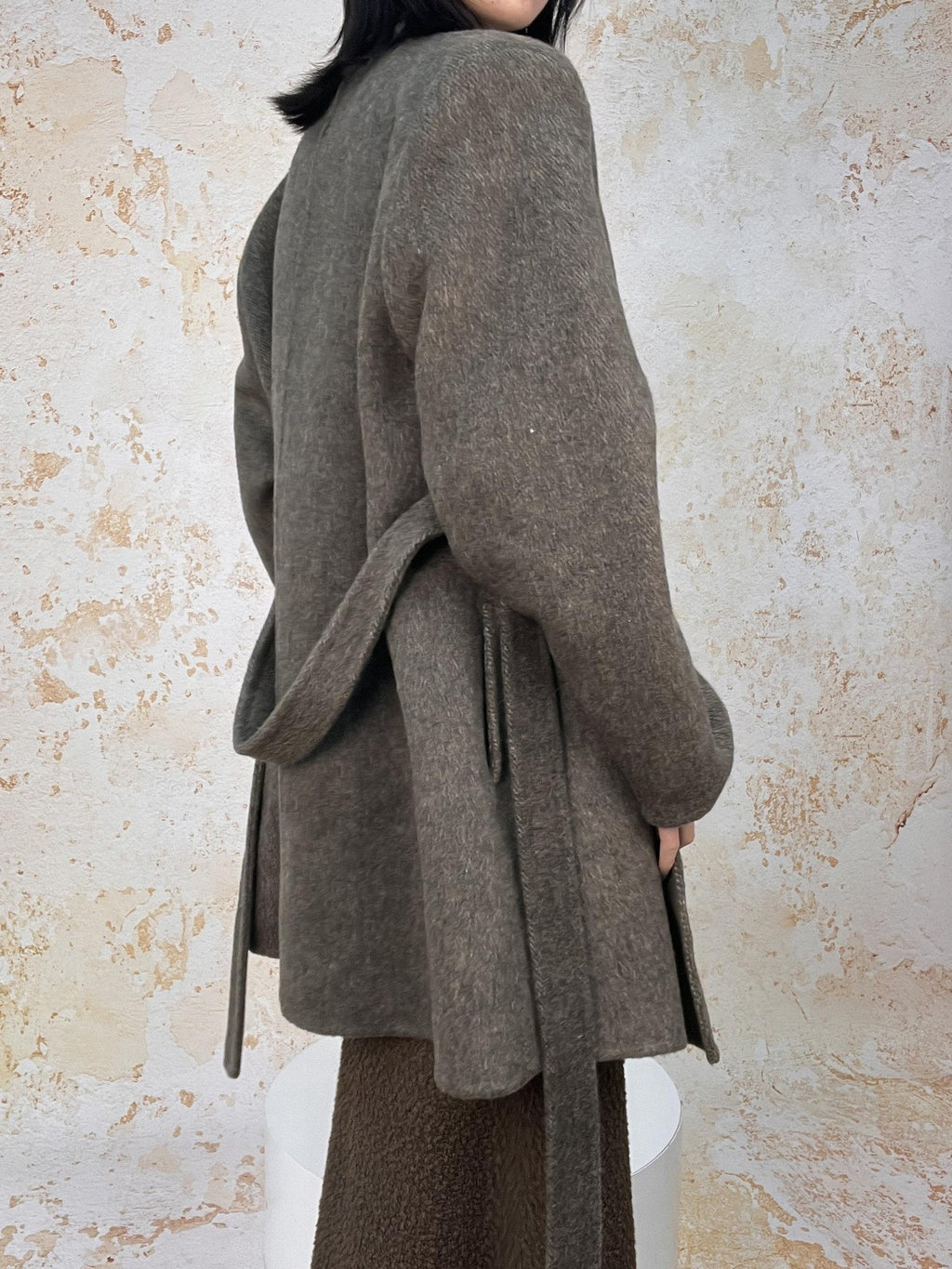ANTIMOON Retro Urban Handmade Double Face Padded Shoulders Women's Wool Coats