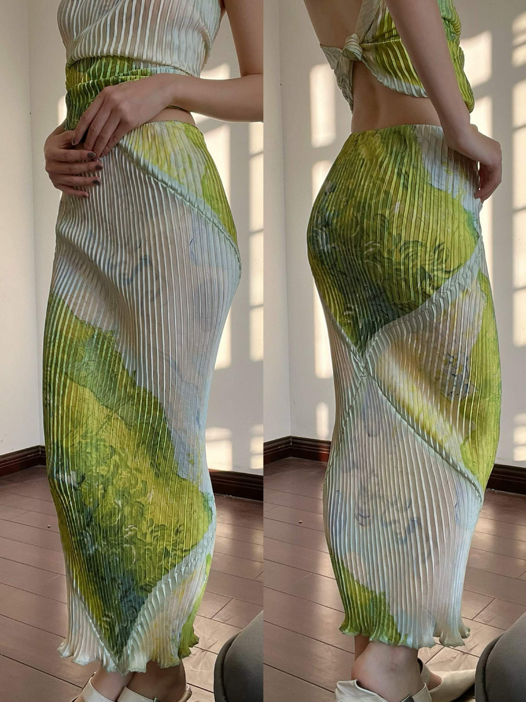 ANTIMOON_Ruched_Printed_Halter_High_Waist_Pencil_Women's_Polyester_Matching_Skirt_Sets_938409266471_MISSTT