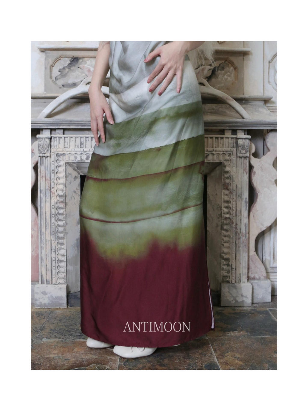 ANTIMOON Satin Gradient Print Halter Women's Viscose Boho Maxi Dresses
