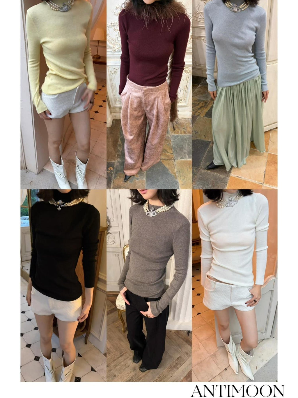 ANTIMOON Slim Fit Half Turtleneck Long Sleeve Knit Soft Women's Sweaters