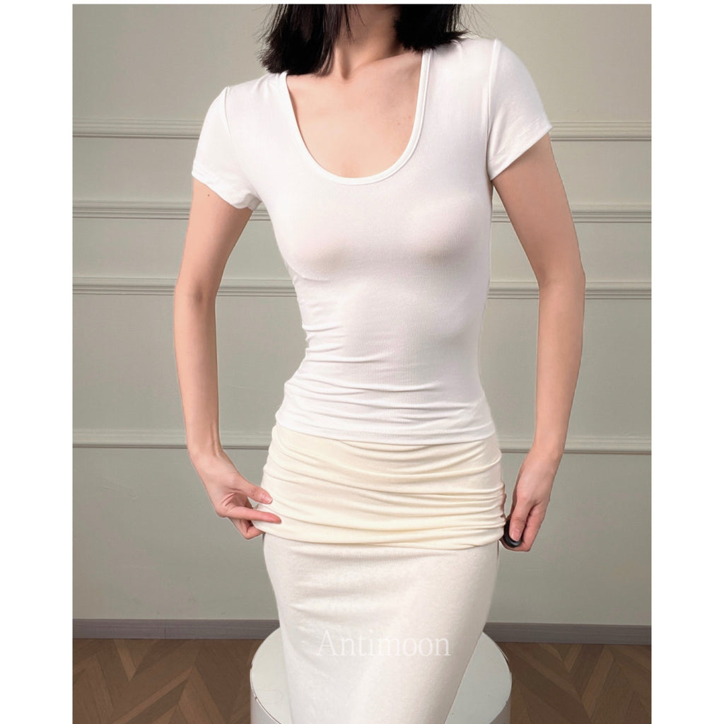 ANTIMOON_Slim_Fit_U_Neck_Short_Sleeve_Women's_Viscose_Blend_Basic_T-shirts_1030836147600_MISSTT