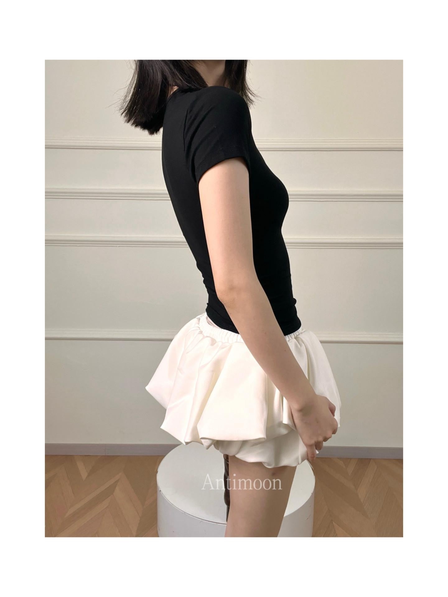 ANTIMOON Slim Fit U Neck Short Sleeve Women's Viscose Blend Basic T-shirts