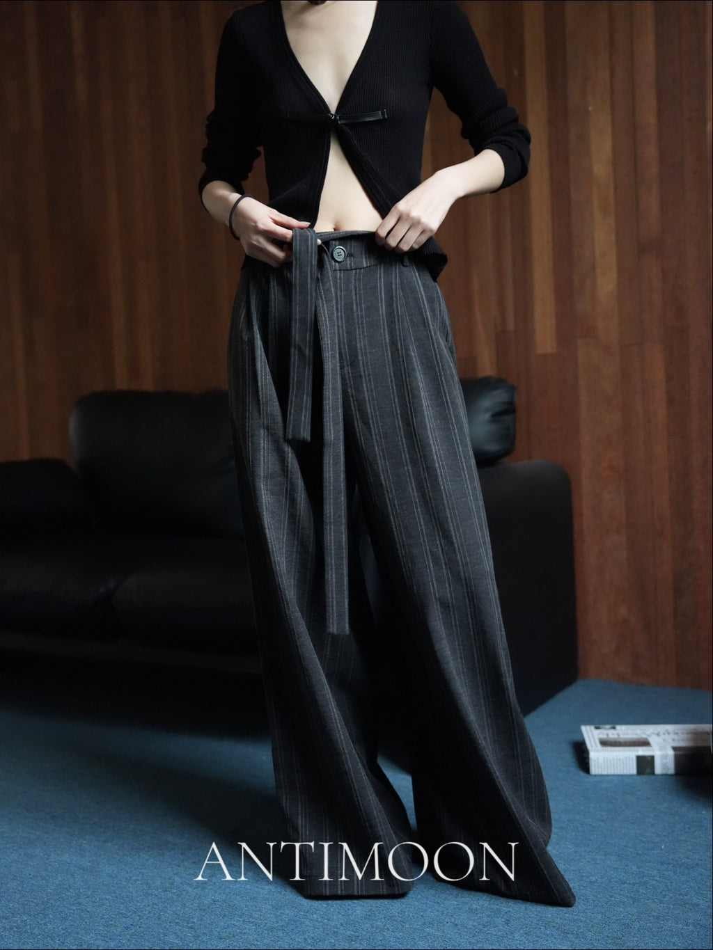 ANTIMOON_Striped_Lace_Up_High_Waist_Anti_Wrinkle_Women's_Hemp_Drapey_Wide-leg_Pants_1046614543091_MISSTT