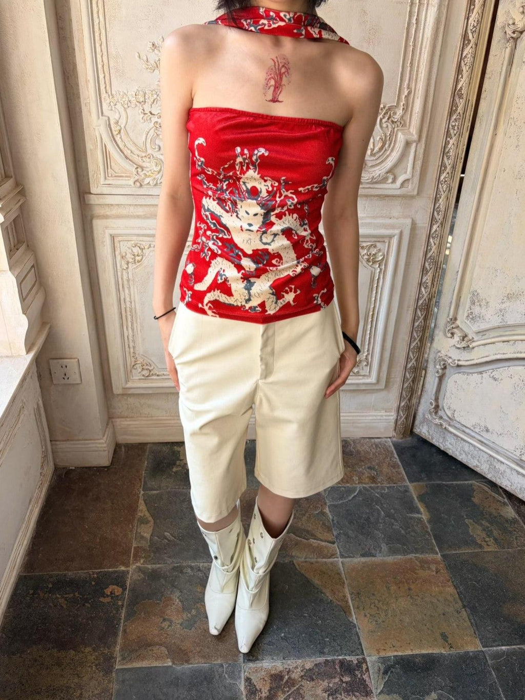 ANTIMOON Structured Waterproof Straight Women's Pu Leather Bermuda Shorts