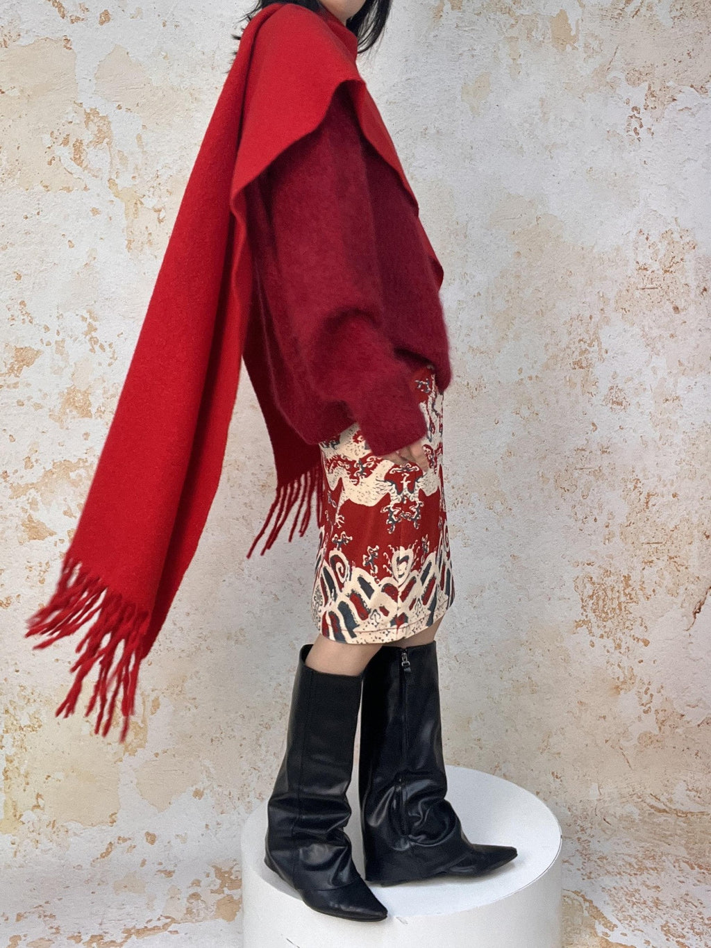 ANTIMOON Thick Soft Tassel Oversized Women's Polyester Scarves & Shawls
