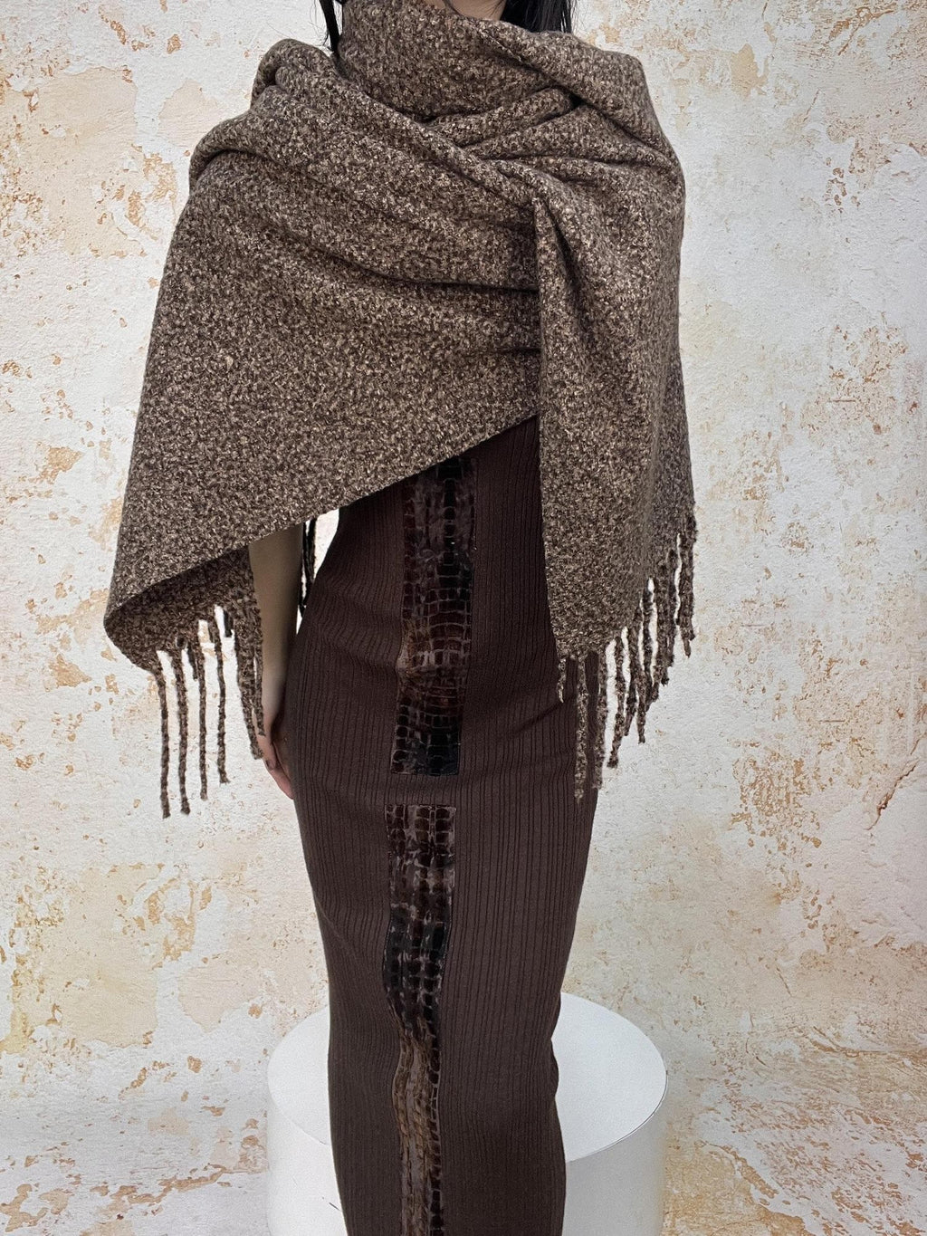 ANTIMOON Thick Soft Tassel Oversized Women's Polyester Scarves & Shawls