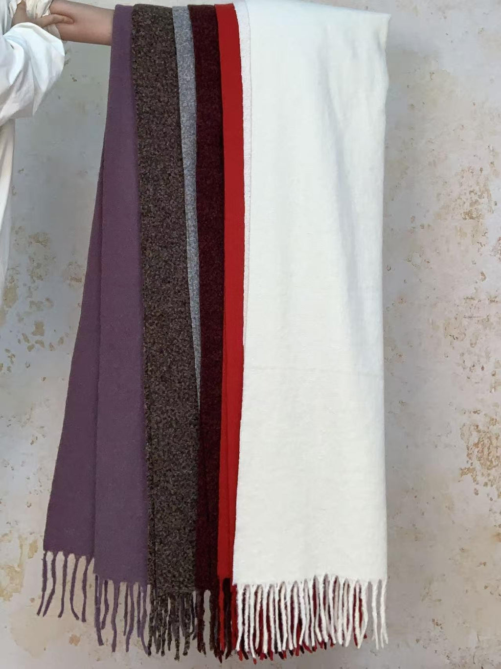 ANTIMOON Thick Soft Tassel Oversized Women's Polyester Scarves & Shawls
